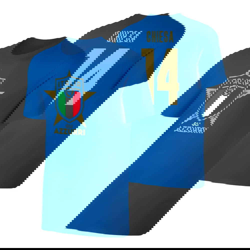 Italy Euro 2020 T-Shirt (Chiesa 14) Blue