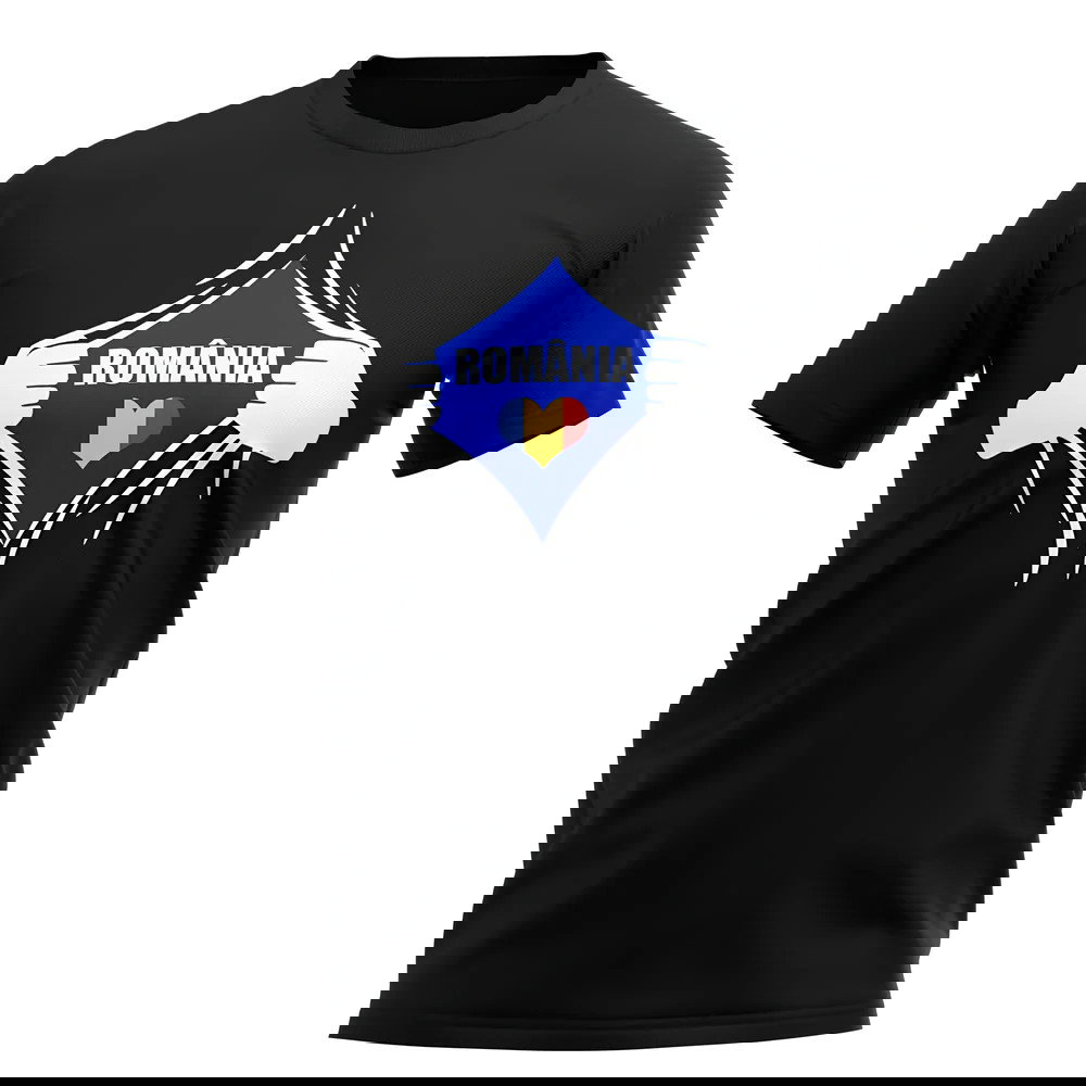 Romania Chest Badge T-Shirt (Black)