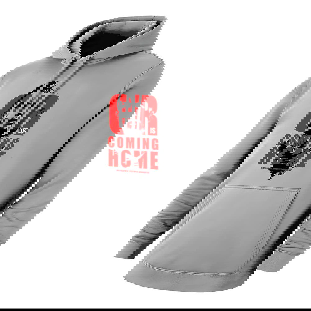 Ronaldo CR is COMING HOME footer with hood, grey