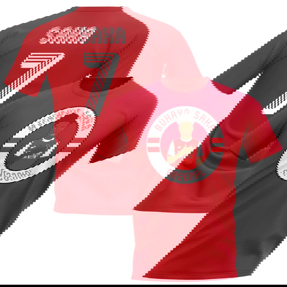Bukayo Saka Arsenal Illustration T-shirt (Red)