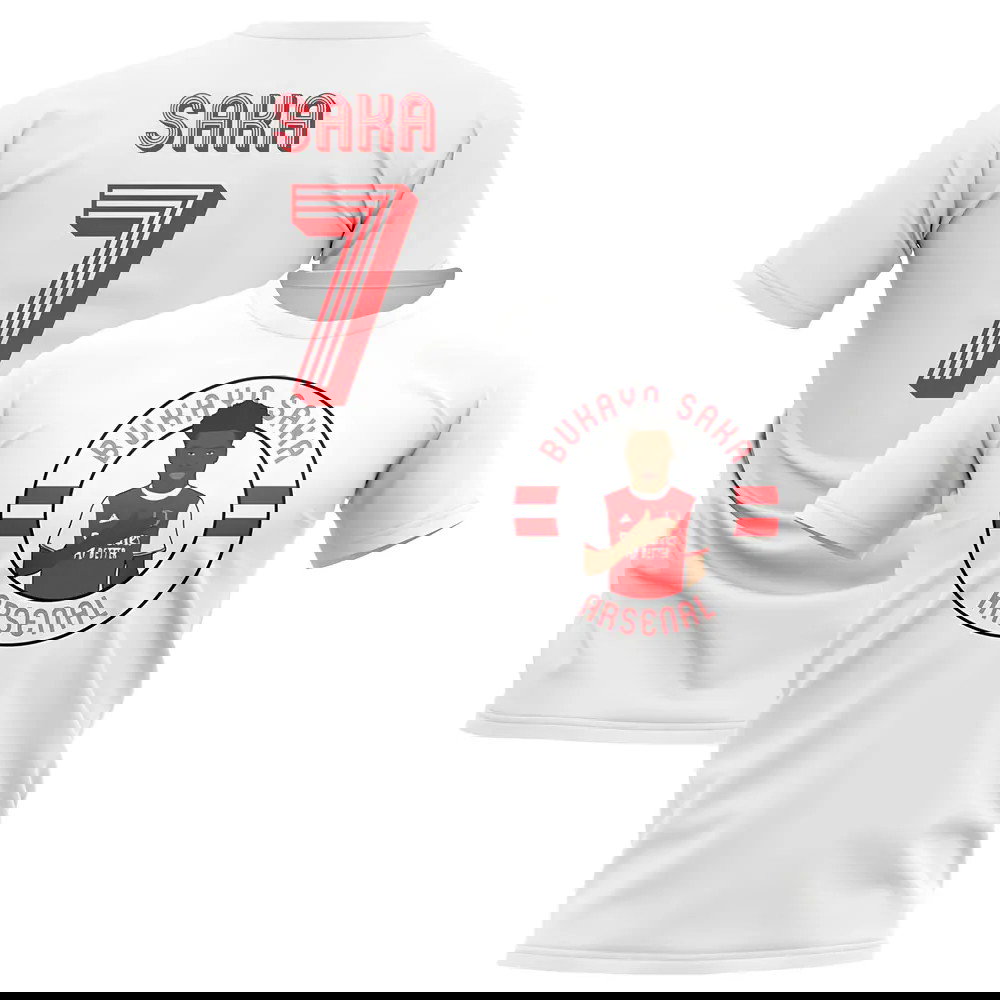 Bukayo Saka Arsenal Illustration T-shirt (White)