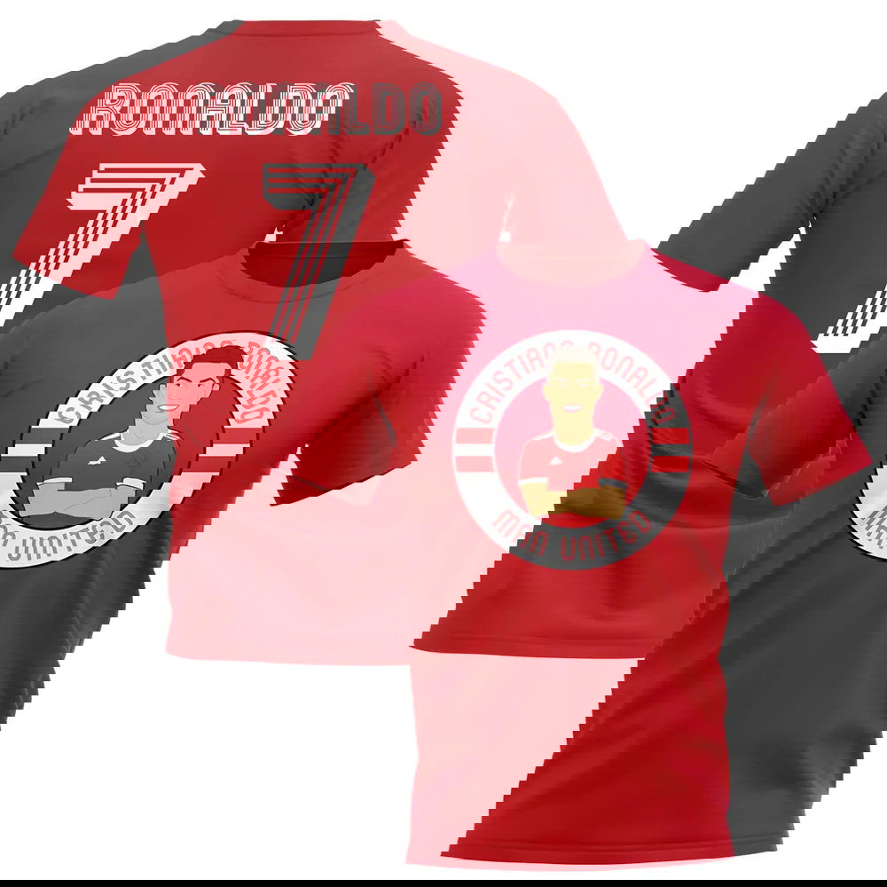 Cristiano Ronaldo Man United Illustration T-Shirt (Red)