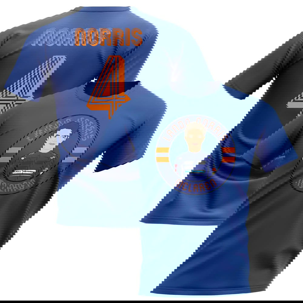 Lando Norris McLaren F1 Illustration T-Shirt (Royal)