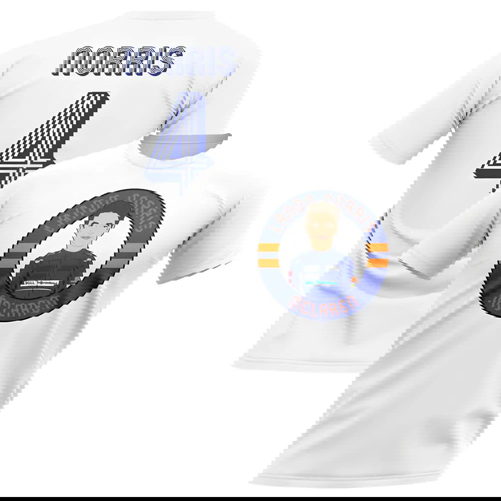 Lando Norris McLaren F1 Illustration T-Shirt (White)