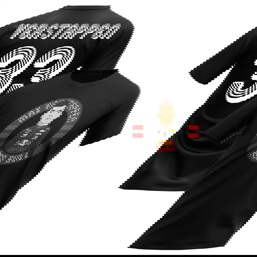 Max Verstappen Red Bull F1 Illustration T-Shirt (Black)