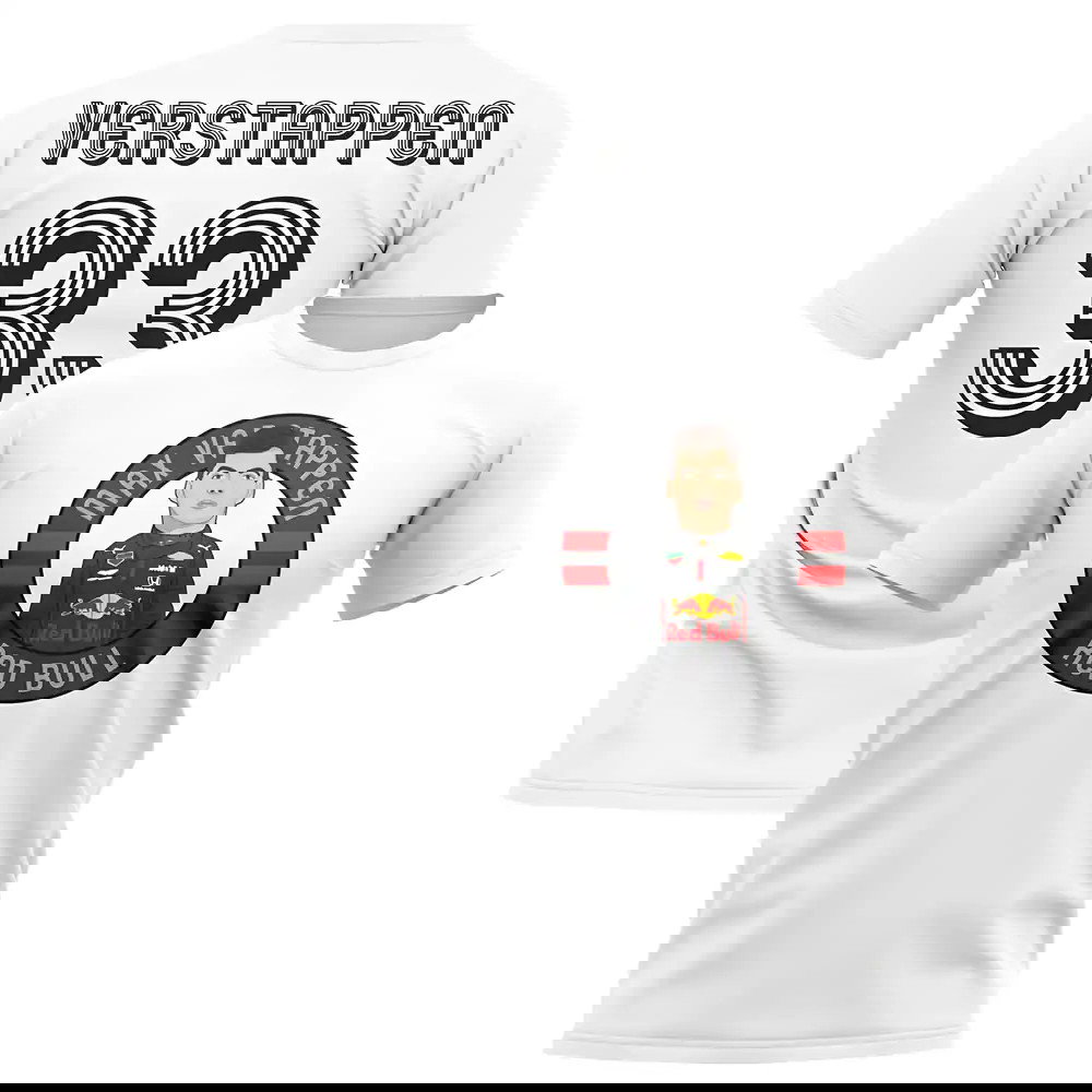 Max Verstappen Red Bull F1 Illustration T-Shirt (White)