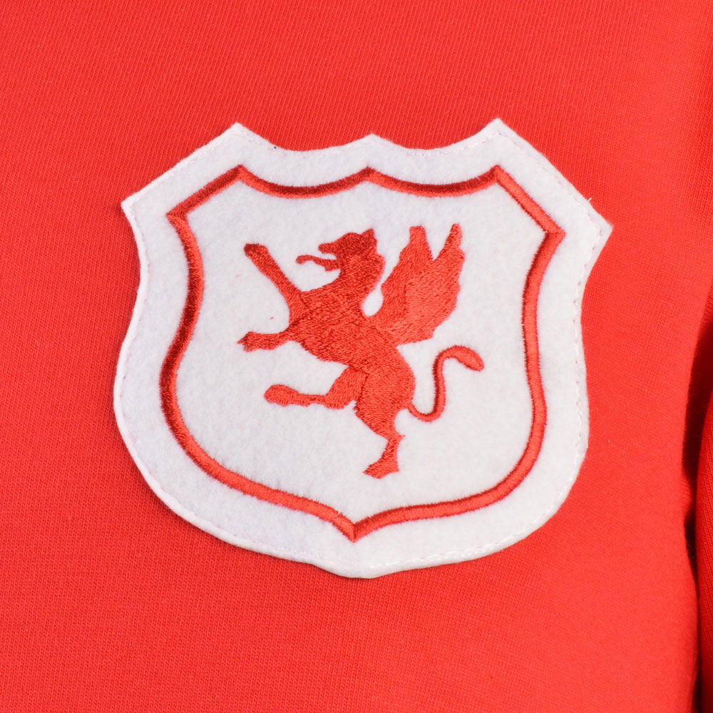 Wales Short Sleeve Kids Red Retro Football Shirt