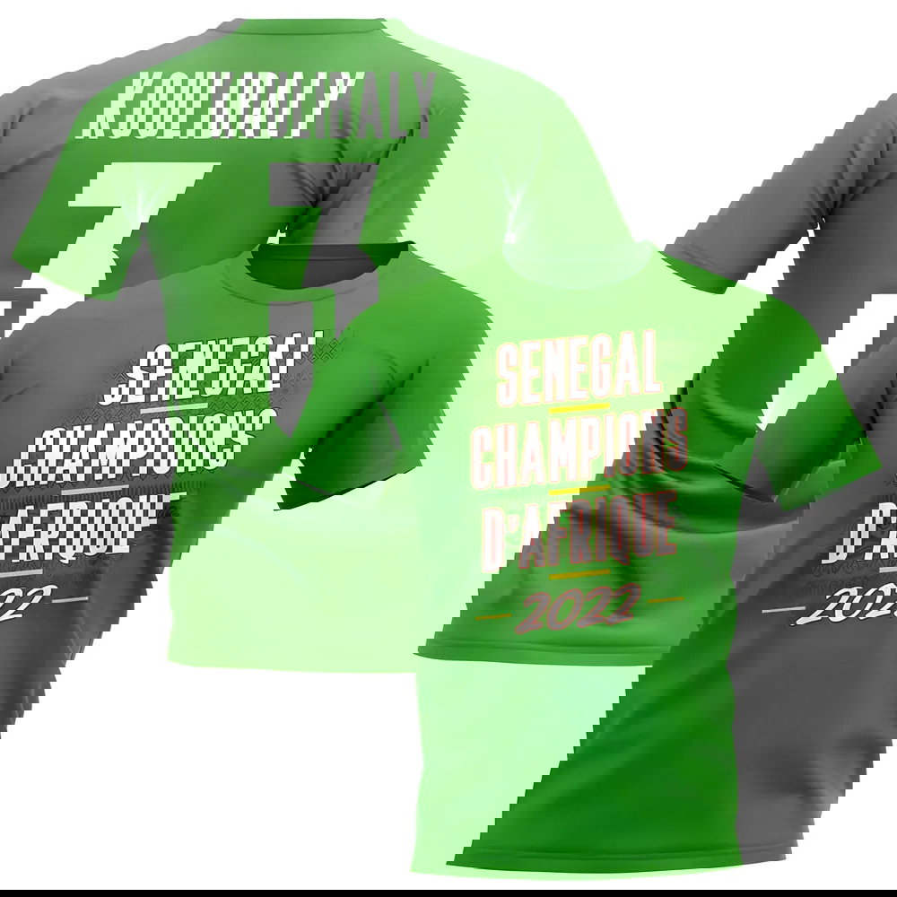 Kalidou Koulibaly 2022 Senegal African Nations Winners Tee (Green)