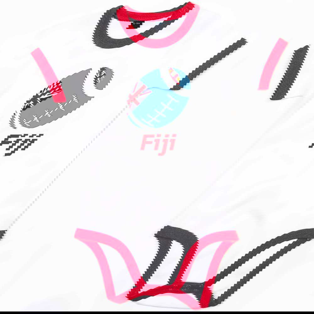 Fiji Rugby Ringer Bodysuit - White/Red (Baby)