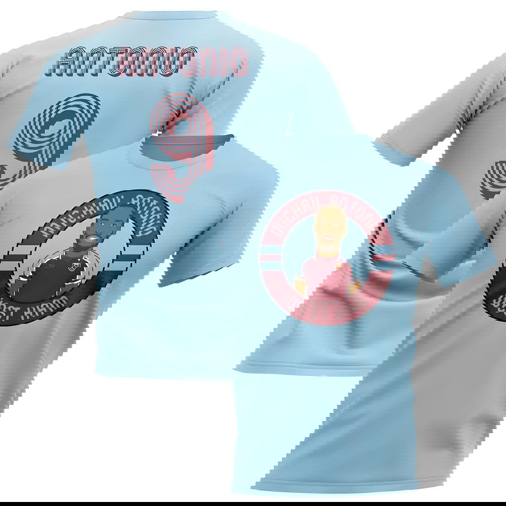 Michail Antonio West Ham Illustration T-Shirt (Sky)