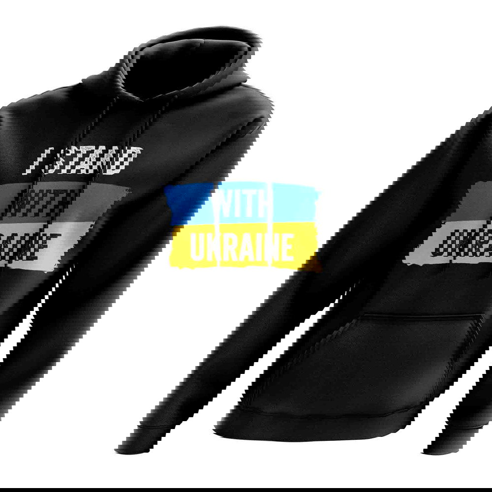 I Stand with Ukraine FLAG Hoody (Black)