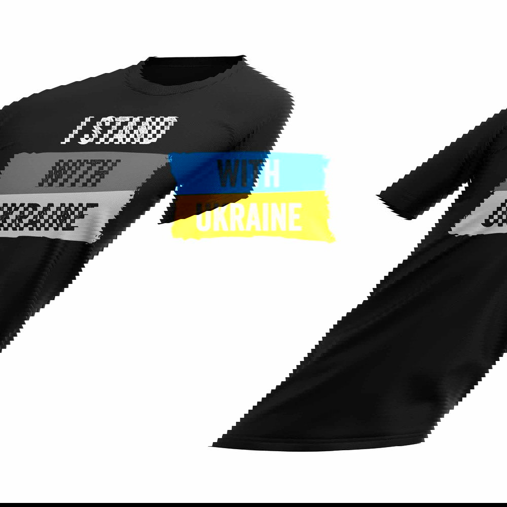 I Stand With Ukraine FLAG T-Shirt (Black)