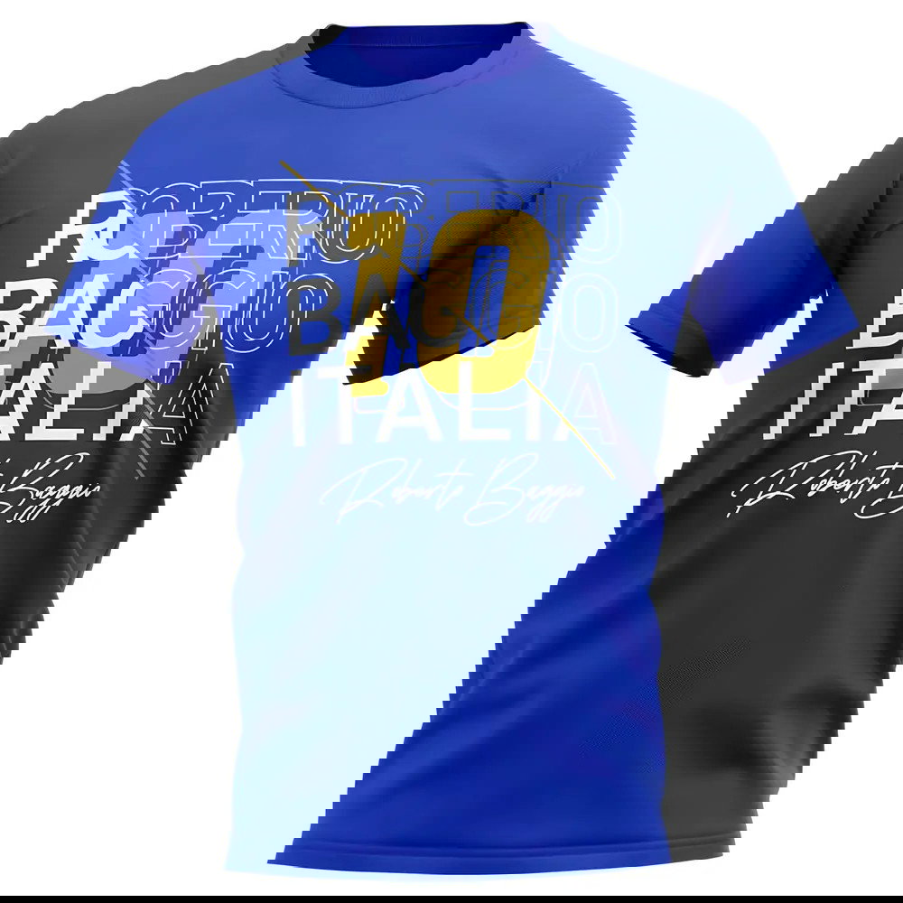 Roberto Baggio Italy Graphic Signature T-Shirt (Blue)