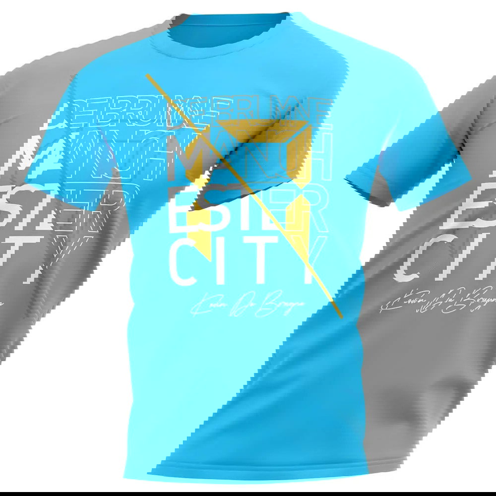 Kevin De Bruyne Man City Graphic Signature T-Shirt (Sky Blue)