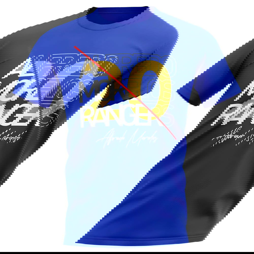 Alfredo Morelos Rangers Graphic Signature T-Shirt (Blue)