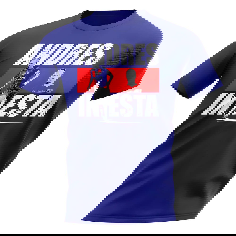 Andres Iniesta Player Collage T-Shirt (Blue)