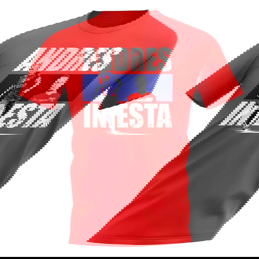 Andres Iniesta Player Collage T-Shirt (Red)