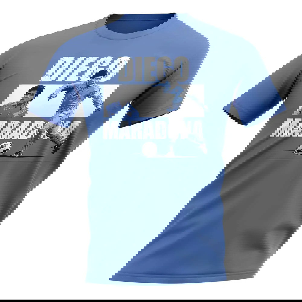 Diego Maradona Player Collage T-Shirt (Sky Blue)