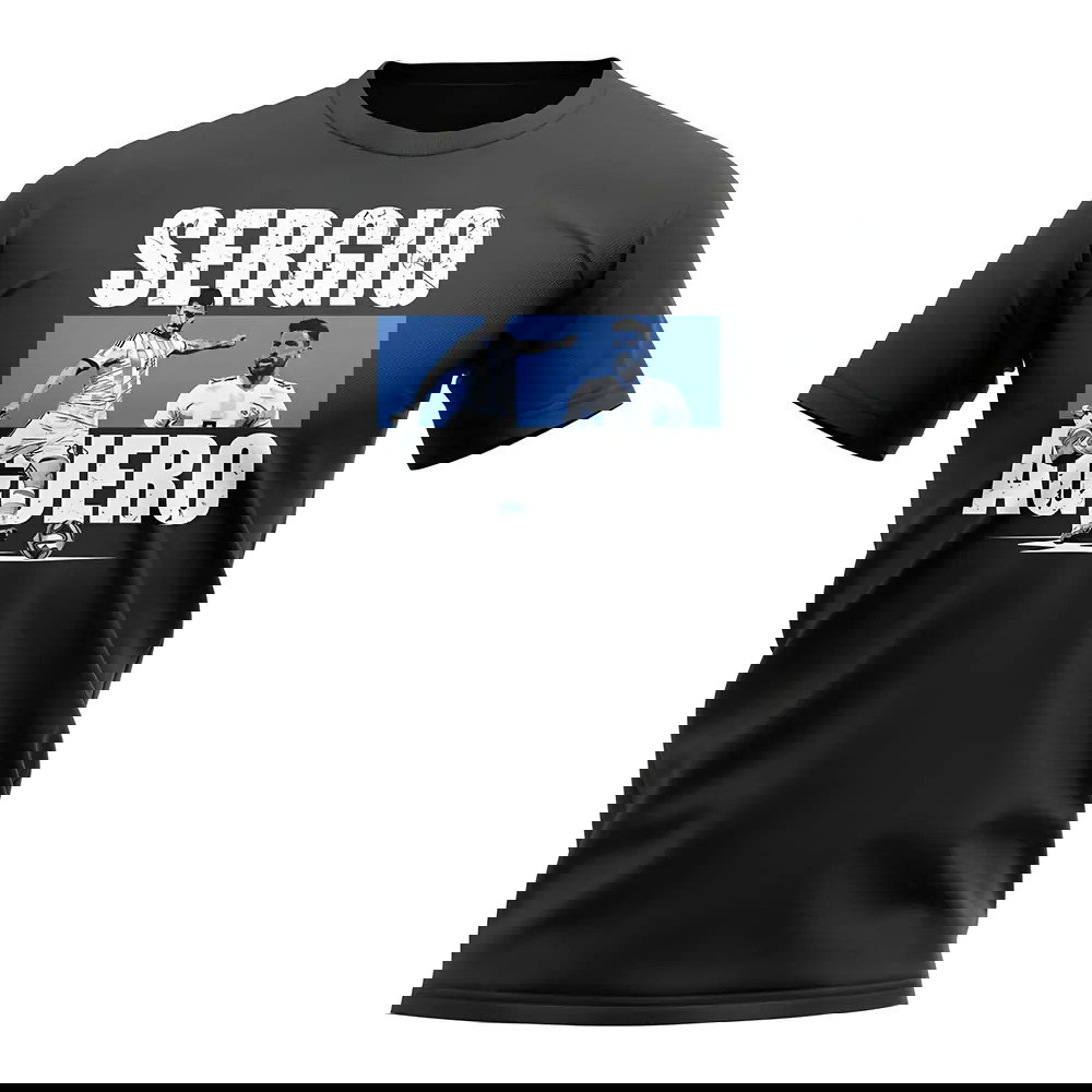 Sergio Aguero Player Collage T-Shirt (Black)