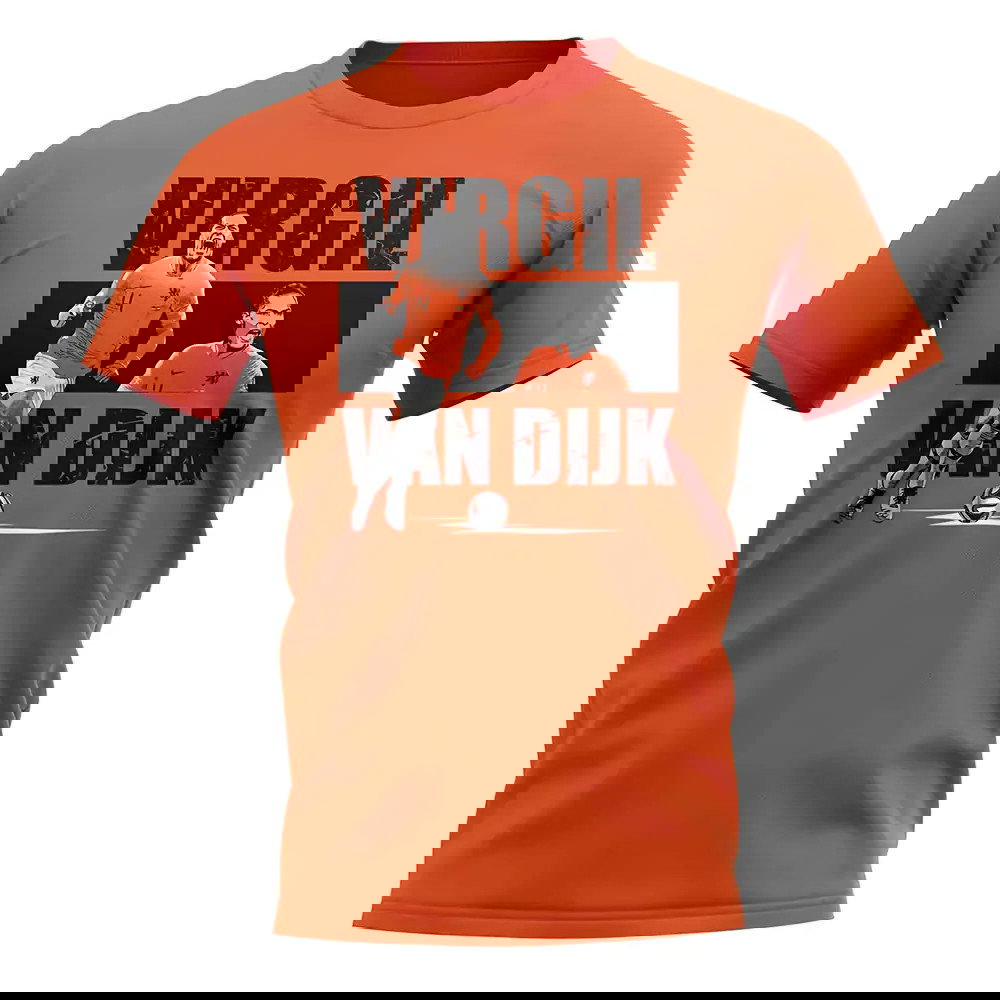 Virgil van Dijk Player Collage T-Shirt (Orange)