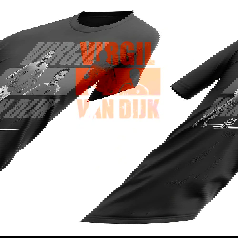 Virgil van Dijk Player Collage T-Shirt (Black)