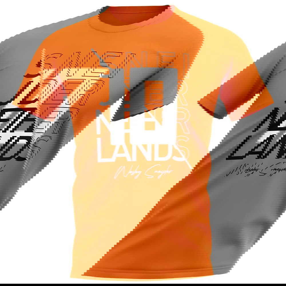 Wesley Sneijder Holland Graphic Signature T-Shirt (Orange)