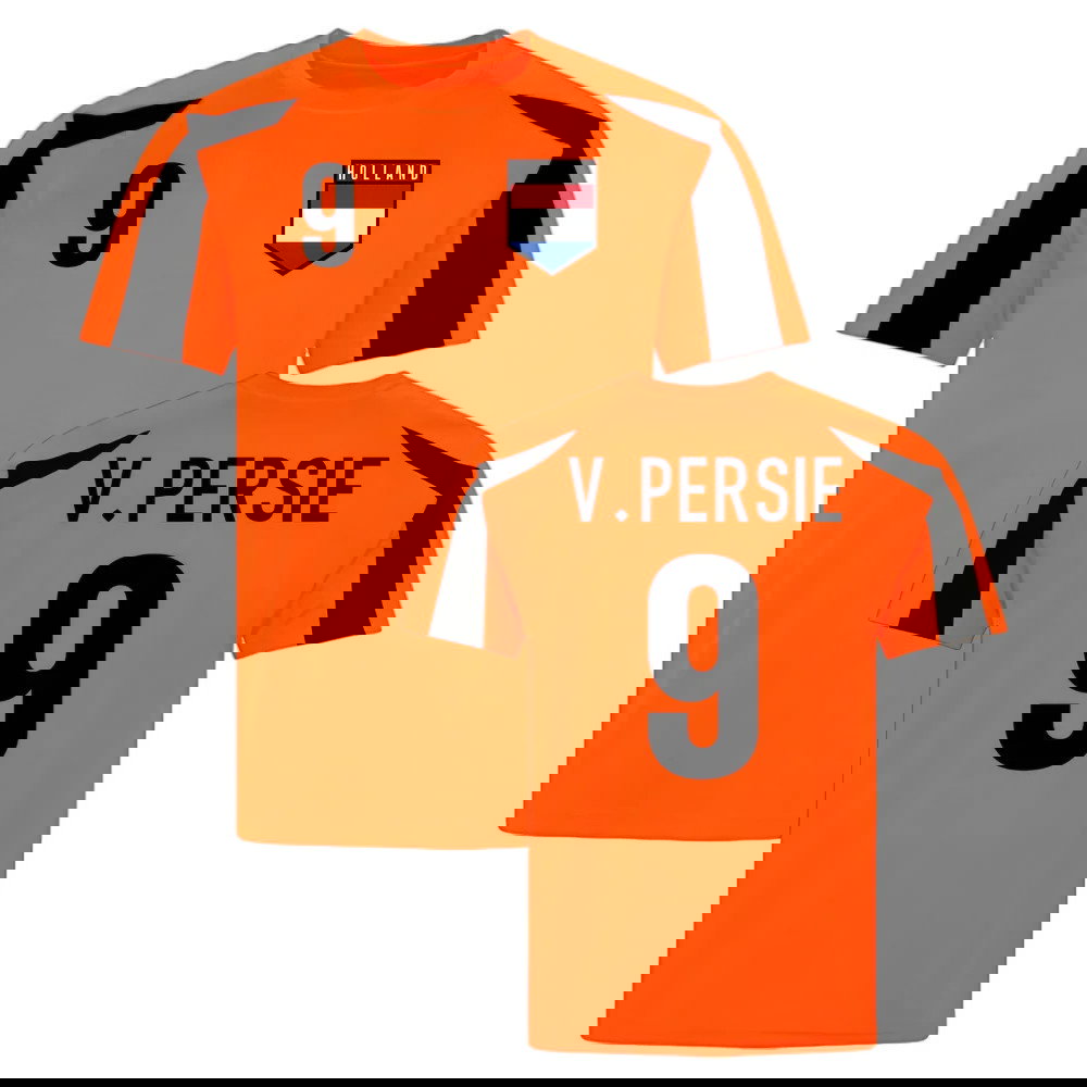 Holland Sports Training Jersey (Orange-Black)(V.Persie 9)