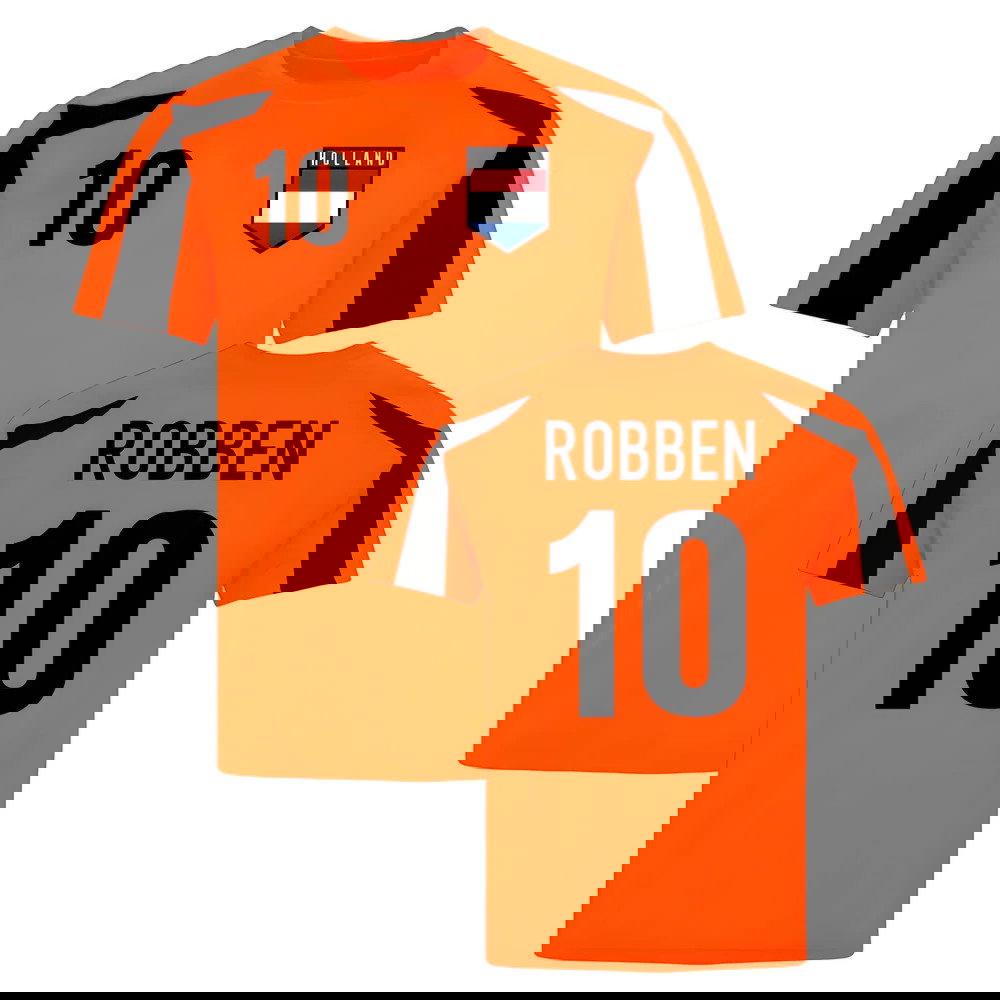 Holland Sports Training Jersey (Orange-Black) (Robben 10)