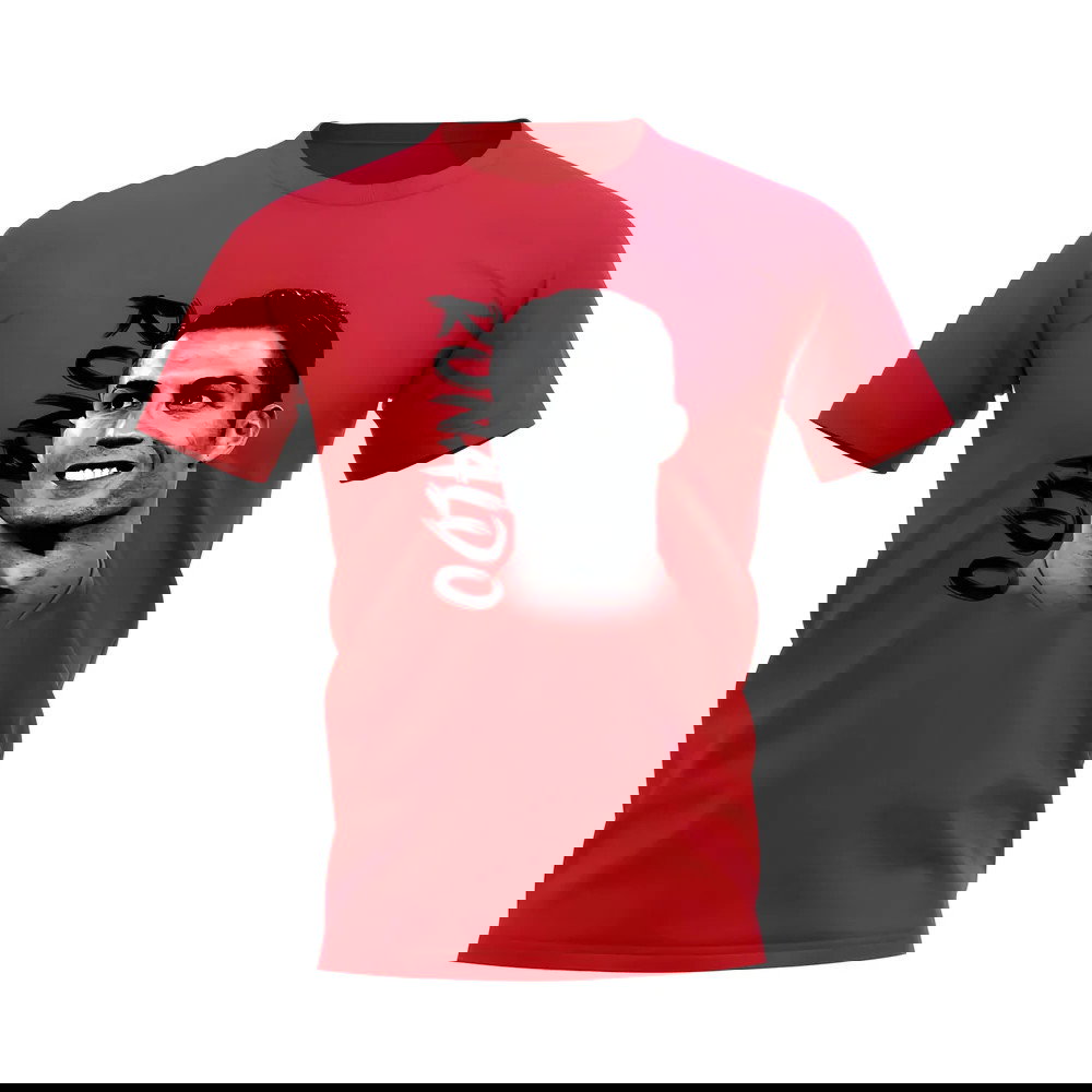 Cristiano Ronaldo Portugal Image Football T-Shirt (Red)