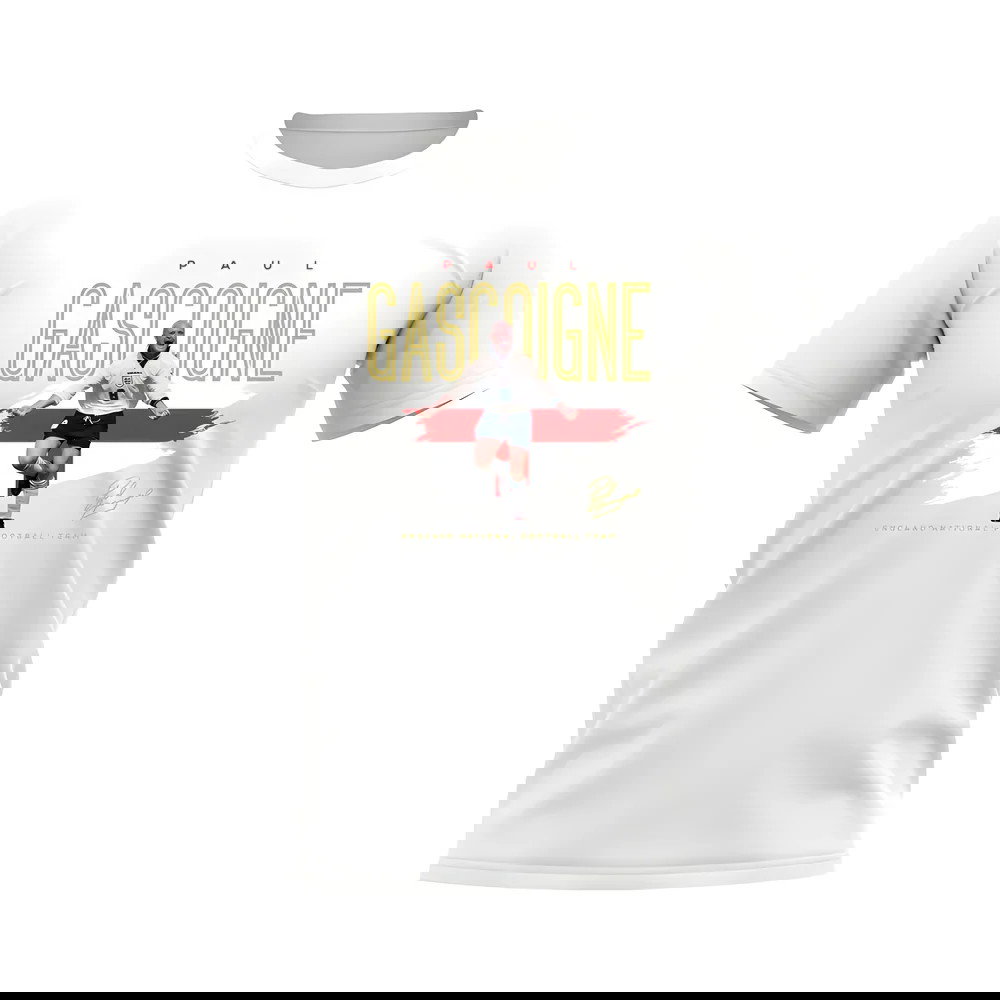 Paul Gascoigne England Football Celebration T-Shirt (White)