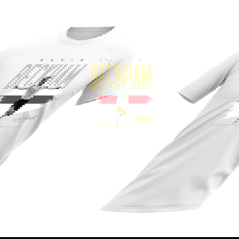 David Beckham England Football Celebration T-Shirt (White)