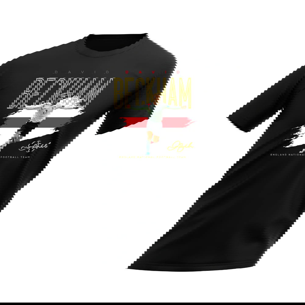 David Beckham England Football Celebration T-Shirt (Black)