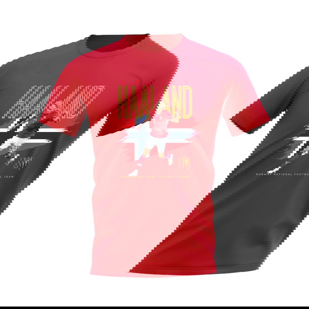 Erling Haaland Norway Football Celebration T-Shirt (Red)