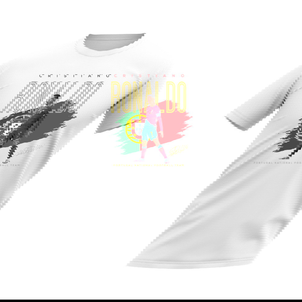 Cristiano Ronaldo Portugal Football Celebration T-Shirt (White)