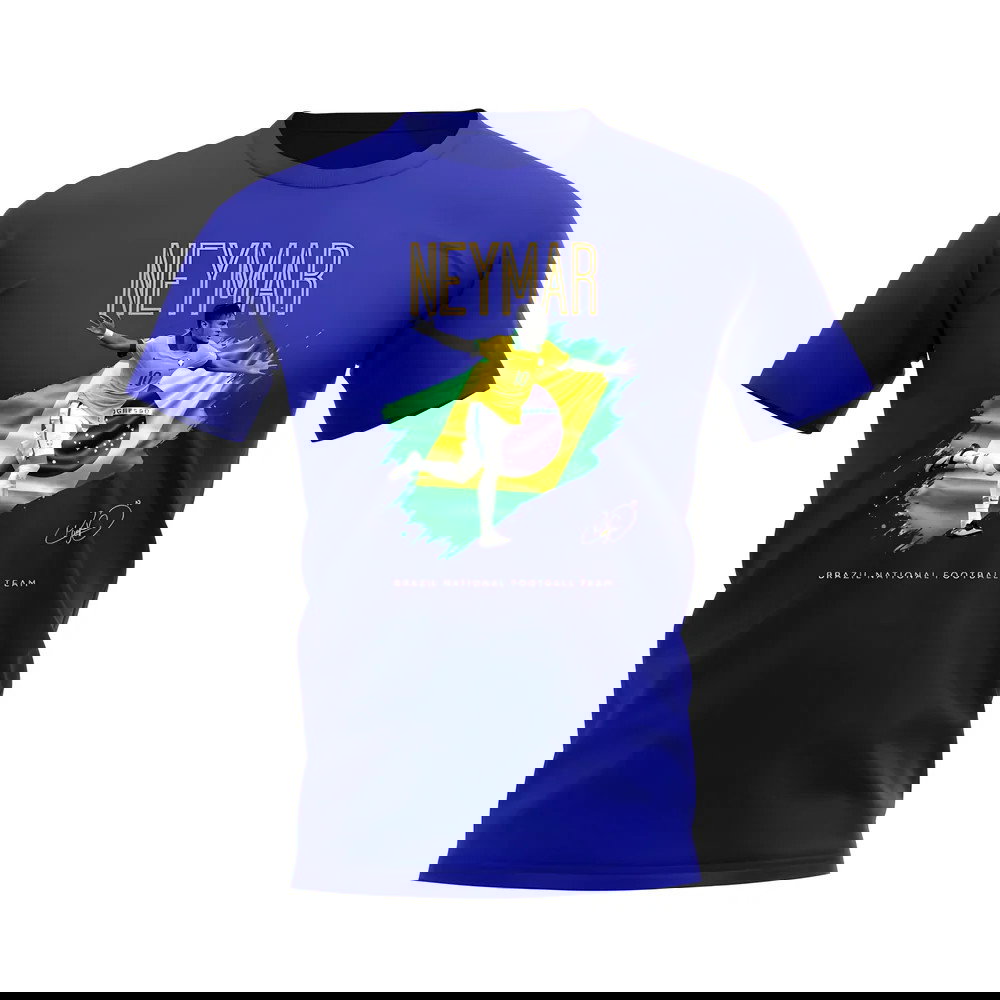 Neymar Brazil Celebration T-Shirt (Blue)
