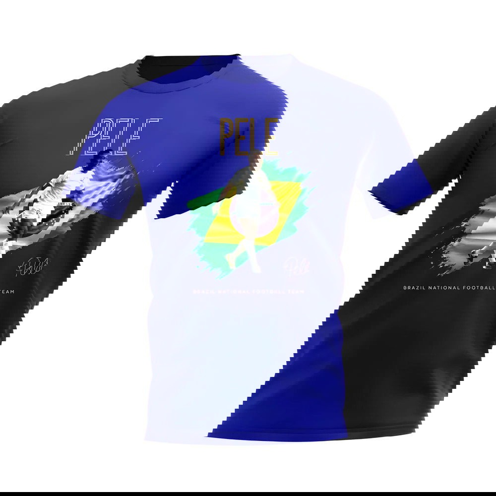 Pele Brazil Image T-Shirt (Blue)
