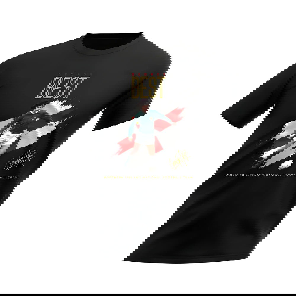 George Best Northern Ireland Image T-Shirt (Black)