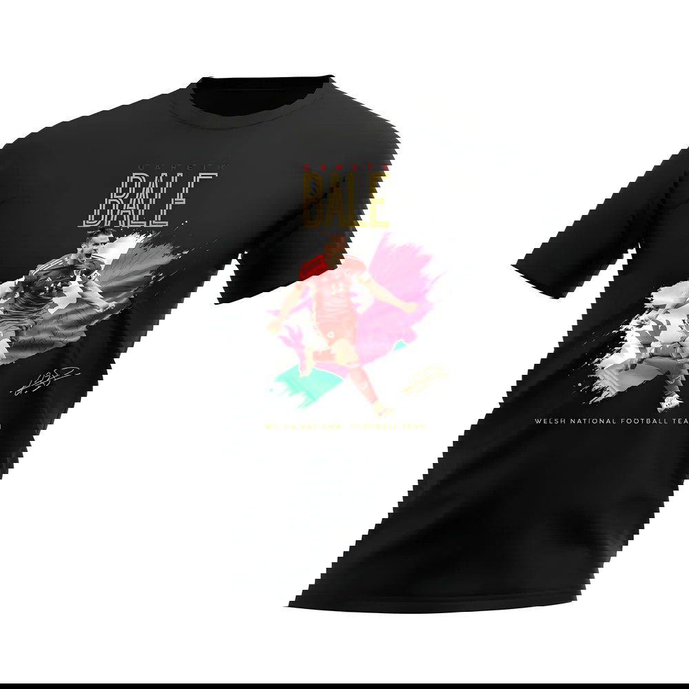 Gareth Bale Wales Celebration T-Shirt (Black)