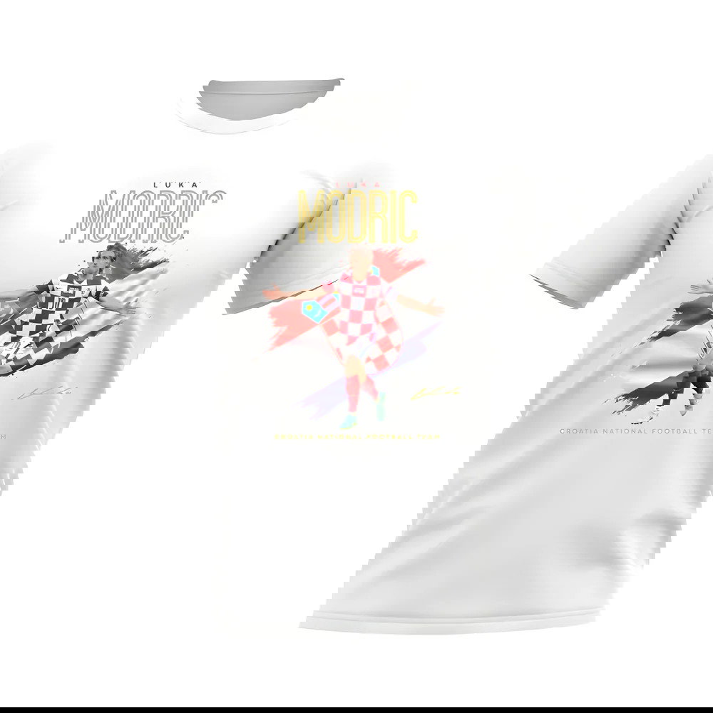 Luka Modric Croatia Celebration T-Shirt (White)