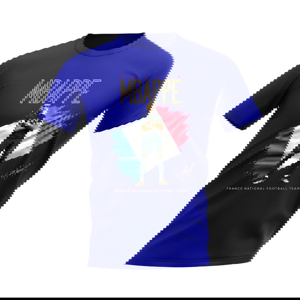 Kylian Mbappe France Celebration T-Shirt (Blue)