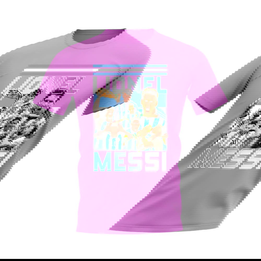 Lionel Messi Bootleg T-Shirt (Pink)