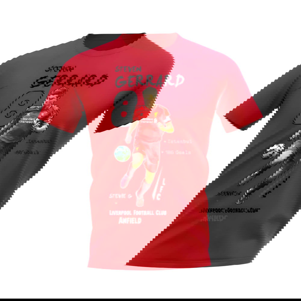 Steven Gerrard Liverpool Graphic T-Shirt (Red)