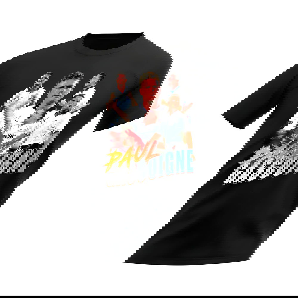 Paul Gascoigne England Bootleg T-Shirt (Black)