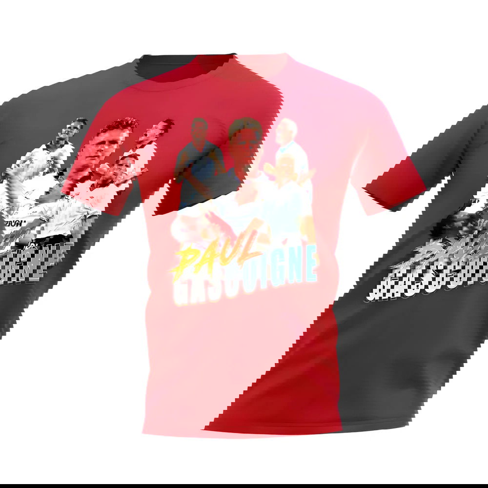 Paul Gascoigne England Bootleg T-Shirt (Red)