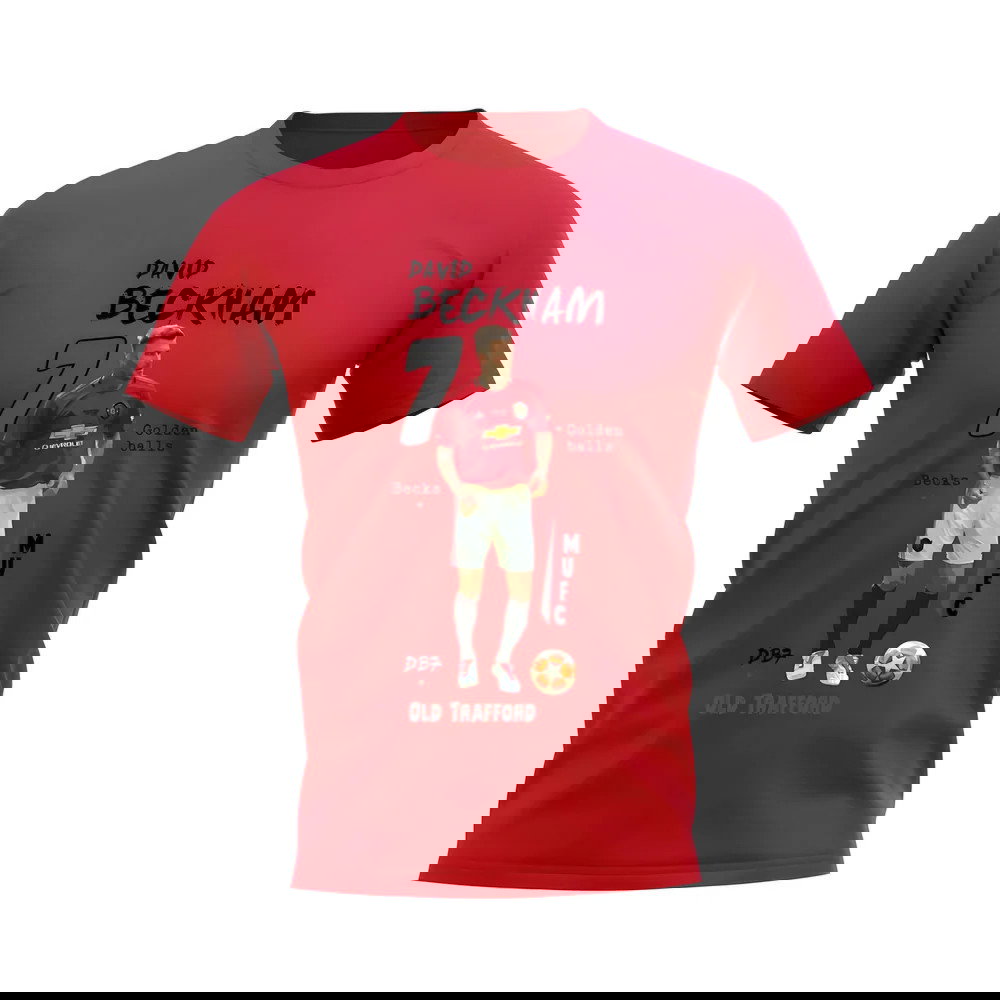 David Beckham Manchester United Graphic T-Shirt (Red)