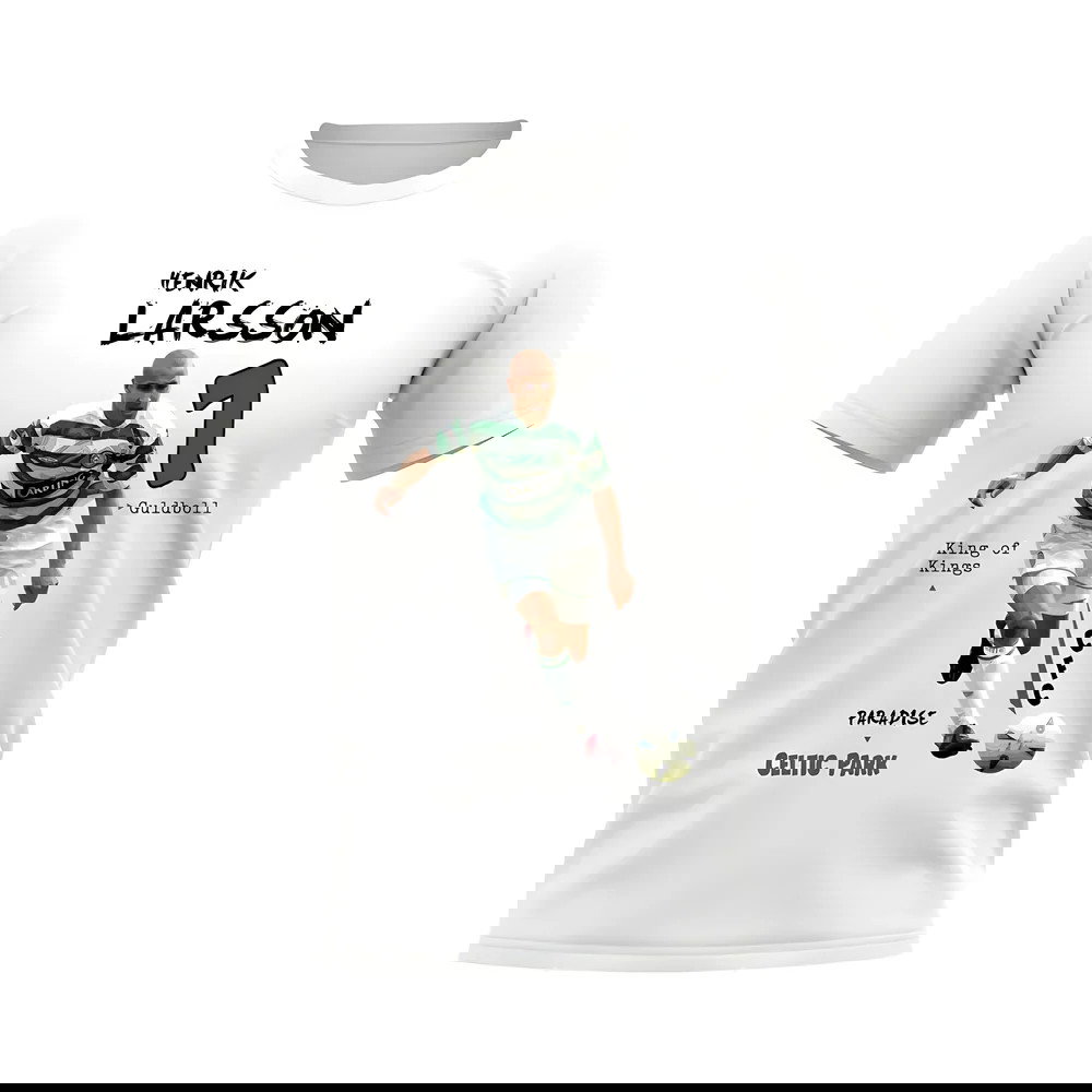 Henrik Larsson Celtic Graphic T-Shirt (White)