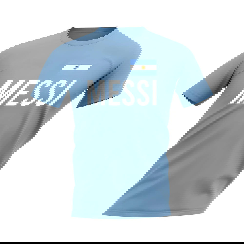 Lionel Messi Argentina Name T-shirt (Sky Blue)