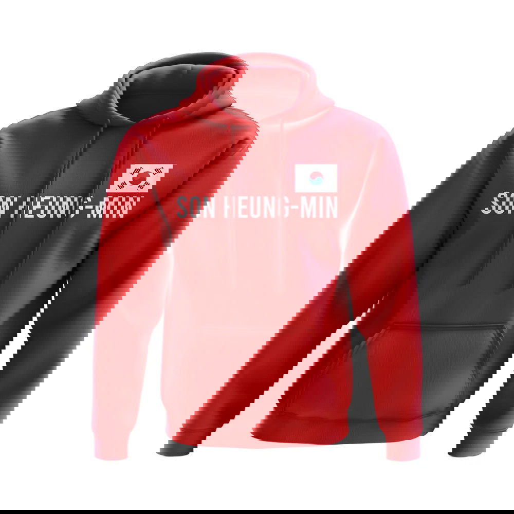 Son Heung Min South Korea Name Hoody (Red)
