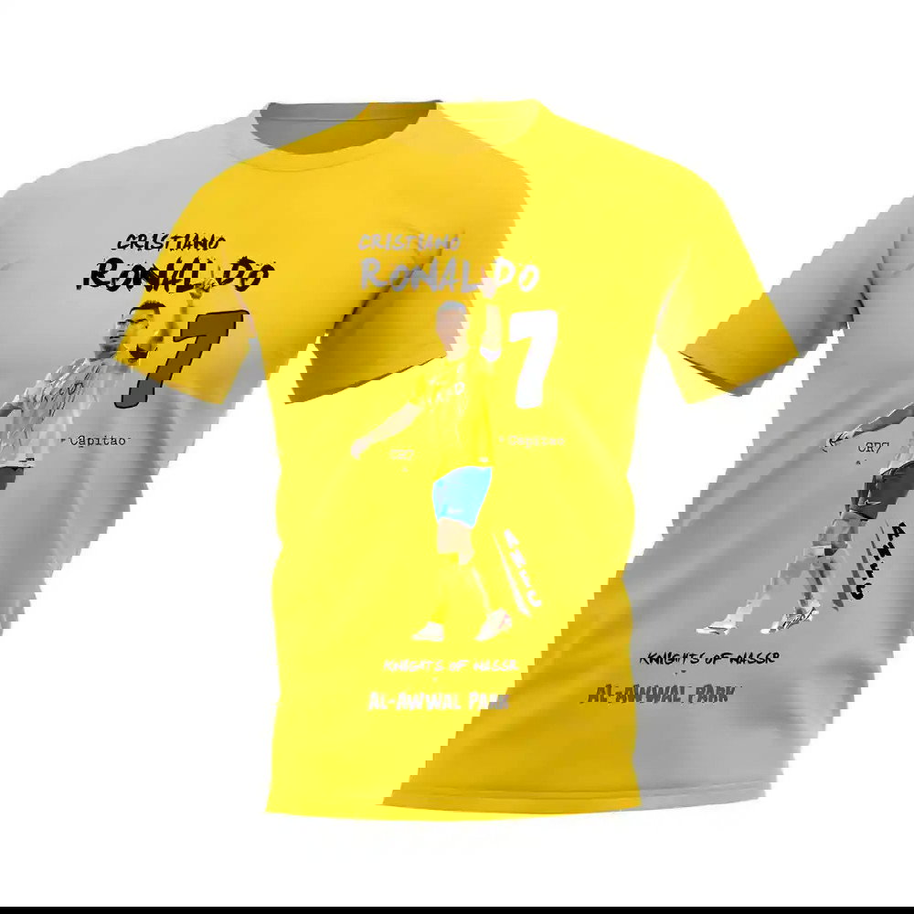 Cristiano Ronaldo Al Nassr Graphic T-Shirt (Yellow)