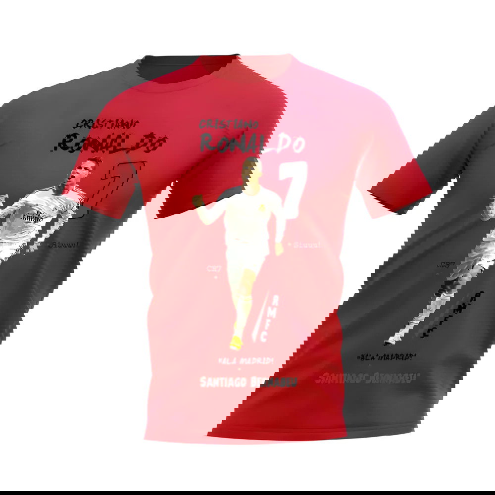 Cristiano Ronaldo Real Madrid Graphic T-Shirt (Red)